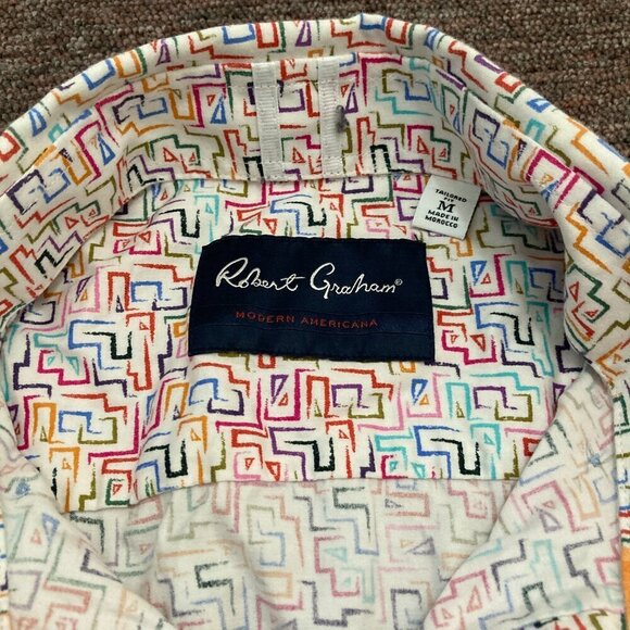 Robert Graham Shirt Men's Medium Danforth Sport Tailored Fit Button Up M - Picture 3 of 8